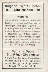 1932 Bulgaria Sport Photos #100 Emil Kutterer Back
