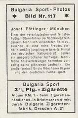 1932 Bulgaria Sport Photos #117 Josef Pottinger Back