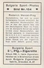 1932 Bulgaria Sport Photos #154 Roderich Menzel [Roderich Menzel-Prag] Back