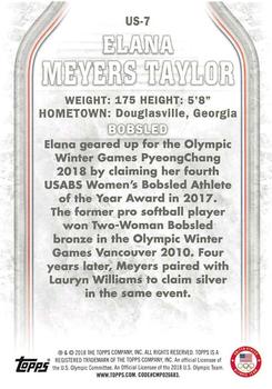 2018 Topps U.S. Olympic & Paralympic Team Hopefuls #US-7 Elana Meyers Taylor Back