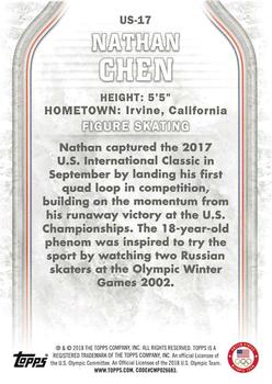 2018 Topps U.S. Olympic & Paralympic Team Hopefuls #US-17 Nathan Chen Back