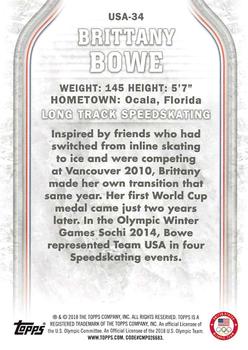 2018 Topps U.S. Olympic & Paralympic Team Hopefuls #USA-34 Brittany Bowe Back