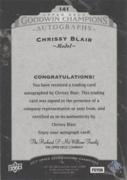 2017 Upper Deck Goodwin Champions - Black and White Autographs #141 Chrissy Blair Back