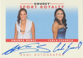 2017 Upper Deck Goodwin Champions - Goudey Sport Royalty Dual Autographs #SRA-NE Amanda Nunes / Carla Esparza Front