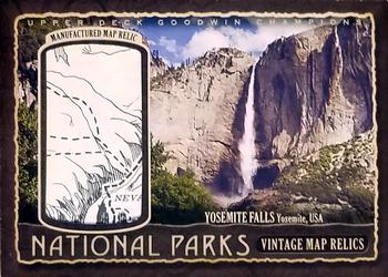 2017 Upper Deck Goodwin Champions - National Parks Vintage Map Relics #NP-6 Yosemite - Yosemite Falls Front