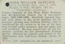 1926 Spalding Champions #NNO Ed Garbisch Back
