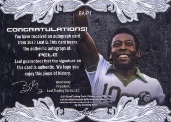 2017 Leaf Q - Blue Base Autographs #BA-P1 Pelé Back