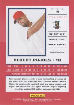 2012 Panini National Convention - Cracked Ice #15 Albert Pujols Back