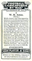 1927 Player's Football Caricatures By Mac #2 Walter Amos Back