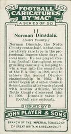 1927 Player's Football Caricatures By Mac #11 Norman Dinsdale Back