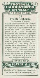 1927 Player's Football Caricatures By Mac #27 Frank Osborne Back