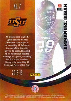 2017 Panini Oklahoma State Cowboys #7 Emmanuel Ogbah Back