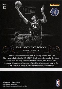 2017 Panini Black Friday - Panini Collection #12 Karl-Anthony Towns Back
