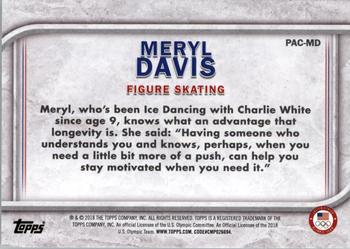 2018 Topps U.S. Olympic & Paralympic Team Hopefuls - For Pride and Country #PAC-MD Meryl Davis Back