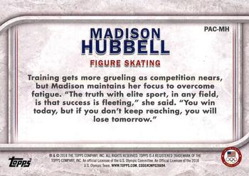 2018 Topps U.S. Olympic & Paralympic Team Hopefuls - For Pride and Country #PAC-MH Madison Hubbell Back