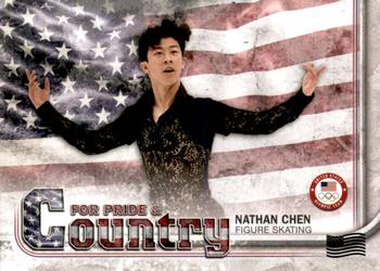 2018 Topps U.S. Olympic & Paralympic Team Hopefuls - For Pride and Country - U.S. Flag #PAC-NC Nathan Chen Front