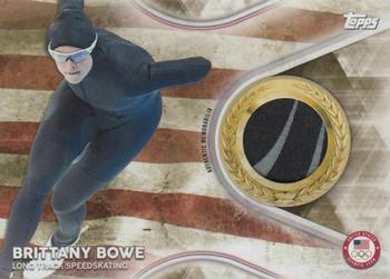 2018 Topps U.S. Olympic & Paralympic Team Hopefuls - Team USA Memorabilia Pieces - Gold Multi-Color Relic #TMC-BB Brittany Bowe Front
