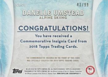 2018 Topps U.S. Olympic & Paralympic Team Hopefuls - ISOC Insignia Commemorative Relics #ICR-DU Danelle Umstead Back