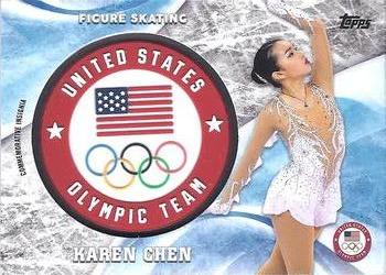 2018 Topps U.S. Olympic & Paralympic Team Hopefuls - ISOC Insignia Commemorative Relics #ICR-KC Karen Chen Front