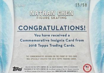 2018 Topps U.S. Olympic & Paralympic Team Hopefuls - ISOC Insignia Commemorative Relics #ICR-NC Nathan Chen Back
