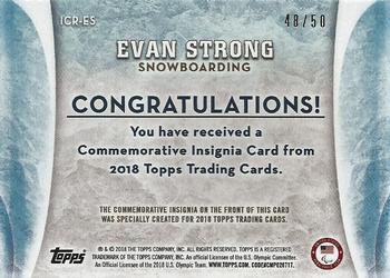 2018 Topps U.S. Olympic & Paralympic Team Hopefuls - ISOC Insignia Commemorative Relics - Silver #ICR-ES Evan Strong Back