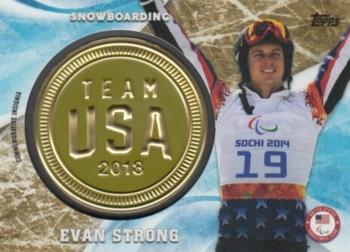 2018 Topps U.S. Olympic & Paralympic Team Hopefuls - ISOC Insignia Commemorative Relics - Gold Medal Medallion #ICR-ES Evan Strong Front