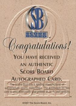 1997-98 Score Board Autographed Collection - Blue Ribbon Autographs #NNO Tony Battie Back