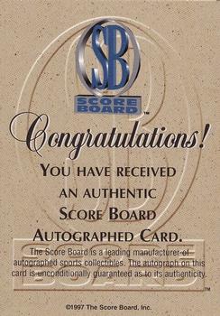 1997-98 Score Board Autographed Collection - Blue Ribbon Autographs #NNO Tracy McGrady Back