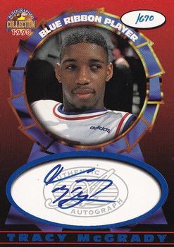 1997-98 Score Board Autographed Collection - Blue Ribbon Autographs #NNO Tracy McGrady Front