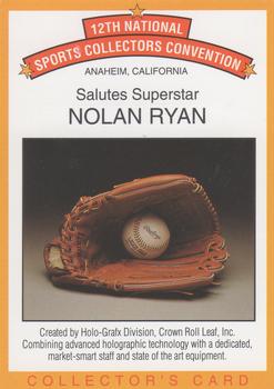 1991 Holo-Grafx National Convention #4 Nolan Ryan Front