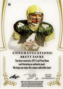 2017 Leaf Pearl #8 Brett Favre Back
