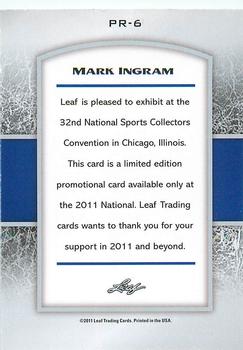 2011 Leaf National Convention Promos #PR-6 Mark Ingram Back