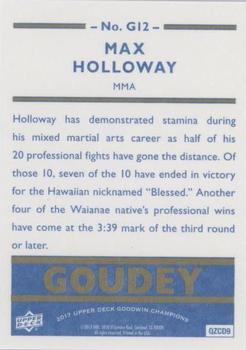 2017 Upper Deck Goodwin Champions - Goudey Royal Blue #G12 Max Holloway Back