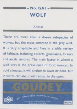 2017 Upper Deck Goodwin Champions - Goudey Animals Royal Blue #GA1 Wolf Back