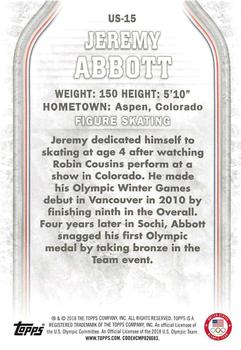 2018 Topps U.S. Olympic & Paralympic Team Hopefuls - Silver #US-15 Jeremy Abbott Back