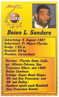1995 Magic Sport ID Cards (German) #156 Deion Sanders Back