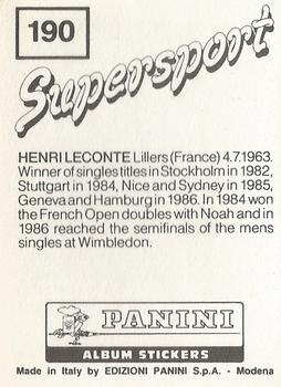 1987-88 Panini Supersport Stickers #190 Henri Leconte Back