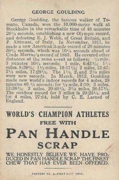 1913 Pan Handle Scrap World's Champion Athletes (T230) #NNO George Goulding Back