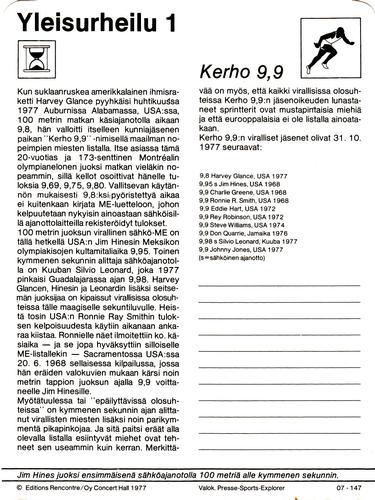1977 Sportscaster Series 7 Finnish #07-147 Kerho 9,9 Back