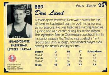 2004 TK Legacy Michigan Wolverines #BB9 Don Lund Back