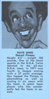 1973 Little Caesars Sports Calendar #NNO Dave Bing Front