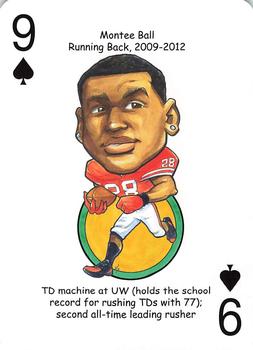2013 Hero Decks Wisconsin Badgers Basketball & Football Heroes Playing Cards #9♠ Montee Ball Front