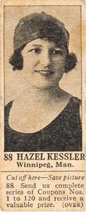 1924-25 Dominion Chocolate Athletic Stars (V31) #88 Hazel Kessler Front