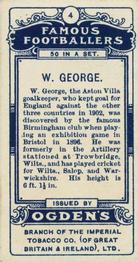 1908 Ogden's Famous Footballers #4 Billy George Back