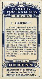 1908 Ogden's Famous Footballers #22 Jimmy Ashcroft Back