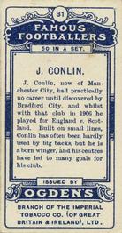 1908 Ogden's Famous Footballers #31 J. Conlin Back