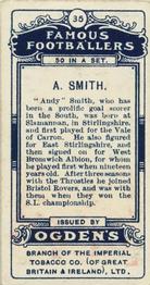 1908 Ogden's Famous Footballers #35 Andy Smith Back