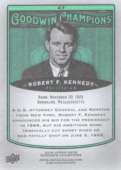 2019 Upper Deck Goodwin Champions - Turquoise #47 Robert F. Kennedy Back