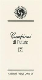 2003-04 Firenze Campioni di Futuro (Future Stars) #7 Alexander Ovechkin Back