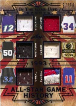 2019 Leaf In the Game Used - All-Star Game History 6 Relics #ASG-12 John Stockton / Charles Barkley / David Robinson / Michael Jordan / Shaquille O'Neal / Isiah Thomas Front
